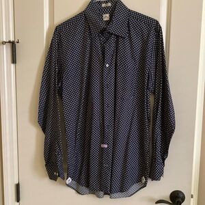 Peter Milar - Men's Navy Polka Dot Shirt EUC